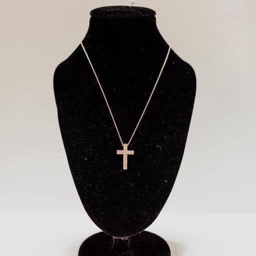 Rose Gold Cross Necklace and Pendant